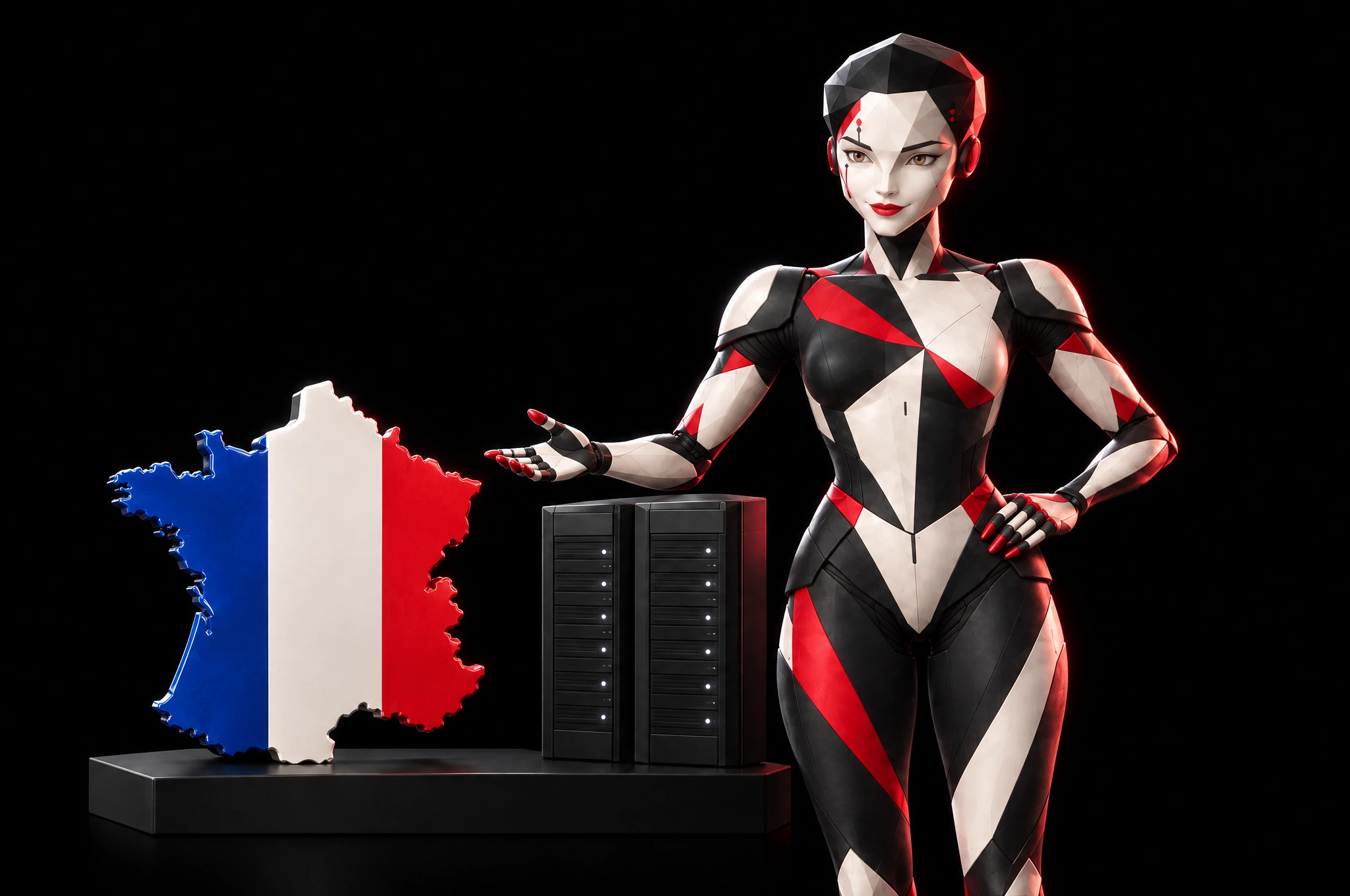 Diadems présente une France bleu, blanc et rouge et des serveurs, illustration de l’hébergement français.